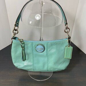 Coach Madison Turquoise Patent Leather Wristlet / Small Shoulder Bag